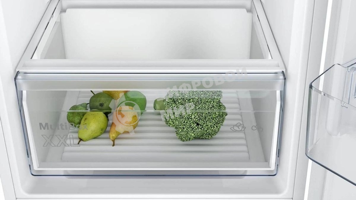 Встраиваемый холодильник Bosch Serie 2 KIV87NSE0 белый, 2-хкамерн., 200/70 л., морозилка снизу, капельное размораживание