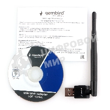 Сетевой адаптер Wi-Fi Gembird 150 Мбит, USB, 802.11b/g/n
