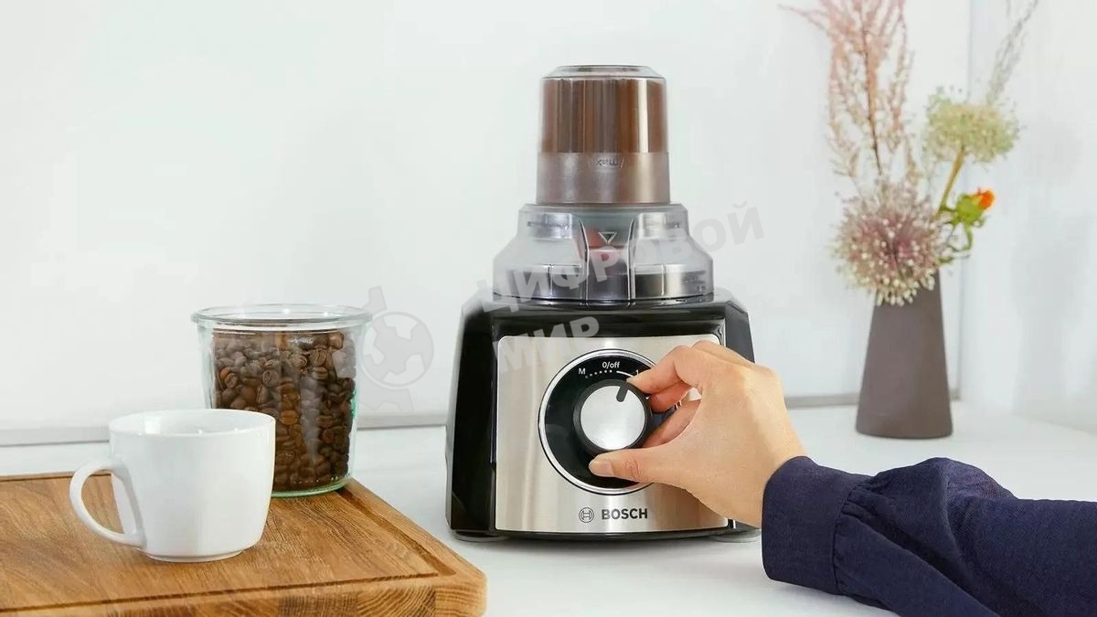 Кухонный комбайн Bosch MCM3501M 800 Вт, Скорости: 2, Блендер 1 л, Чаша 2.3 л, черный/серебристый