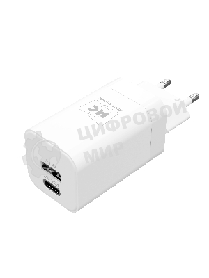 Сетевое зарядное устройство MORE CHOICE NC85a 1USB+1Type-C 3.0A PD 20W+QC3.0 Type-C Type-C, белый