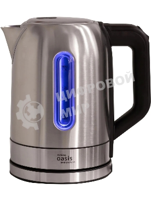Чайник электрический Oasis K-5SWS стальной+черный 1,7л 2200Вт