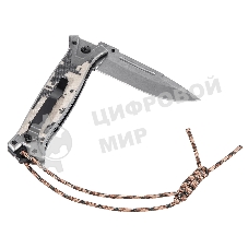 Нож складной Denzel, многоцелевой, системы Liner-Lock, с накладкой G10 на прямой рук-ке+стеклобой 79208