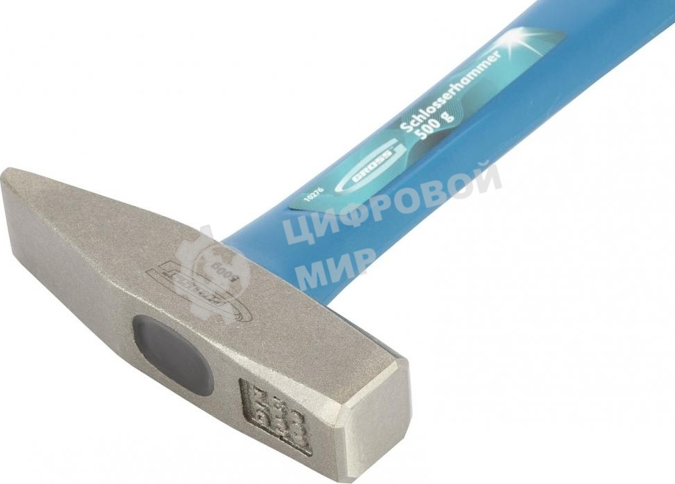 Молоток слесарный Gross 10276 500 г, квадратный боек, фиберглассовая обрезиненная рукоятка