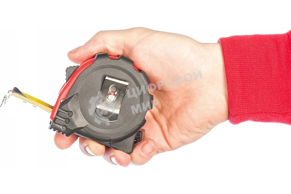 Рулетка Matrix status magnet 3 fixations 5мх25мм обрезиненный корпус зацеп с магнитом