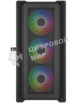 Компьютерный корпус Powercase Alisio Micro X4B V2, Tempered Glass, 4х 120мм ARGb fans, ARGb HUB, черный, mATX (CAMCXB-A4)