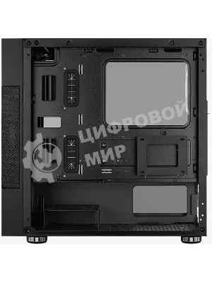 Компьютерный корпус Aerocool/Formula Atomic V1 без БП, mATX, боковое окно (закаленное стекло), черный