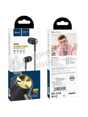 Проводные наушники Hoco M70 черный, внутриканальные, Jack 3.5 мм