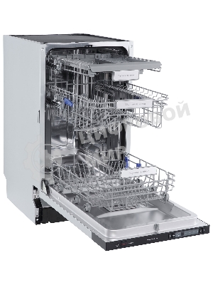 Встраиваемая посудомоечная машина Zigmund & Shtain DW 302.4, черный, 44.8 см, 10 компл., 44 дБ, класс A+++