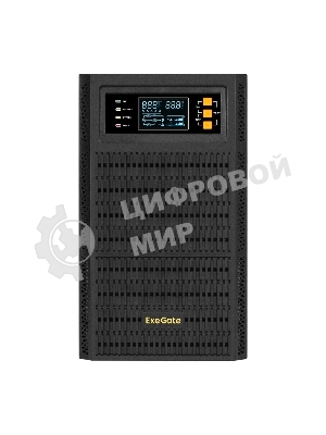 Источник бесперебойного питания On-line ExeGate PowerExpert TL-3000.72V.LCD.AVR.3SH.USB.RS232.SNMP 3000VA/3000W, On-Line, PF=1, LCD, 3*Schuko, RS232, USB, SNMP-slot, встроенные батареи 12V 7.2Ah - 6шт, возможность подключения до 4 внешних батарейных блоков 72В, Tower, металлический корпус, черный