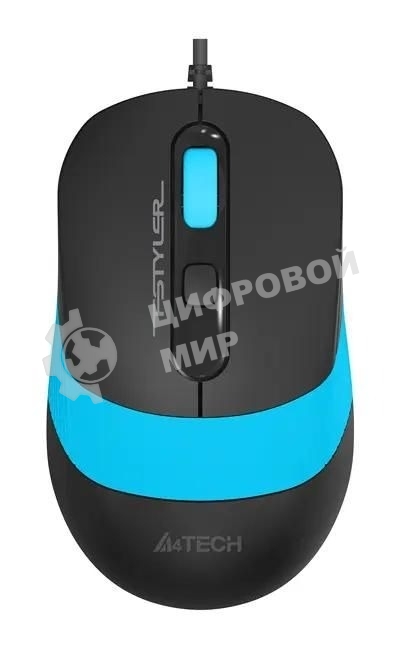 Мышь проводная A4Tech Fstyler FM10 черный/синий, 1600 dpi, USB, кнопки - 4
