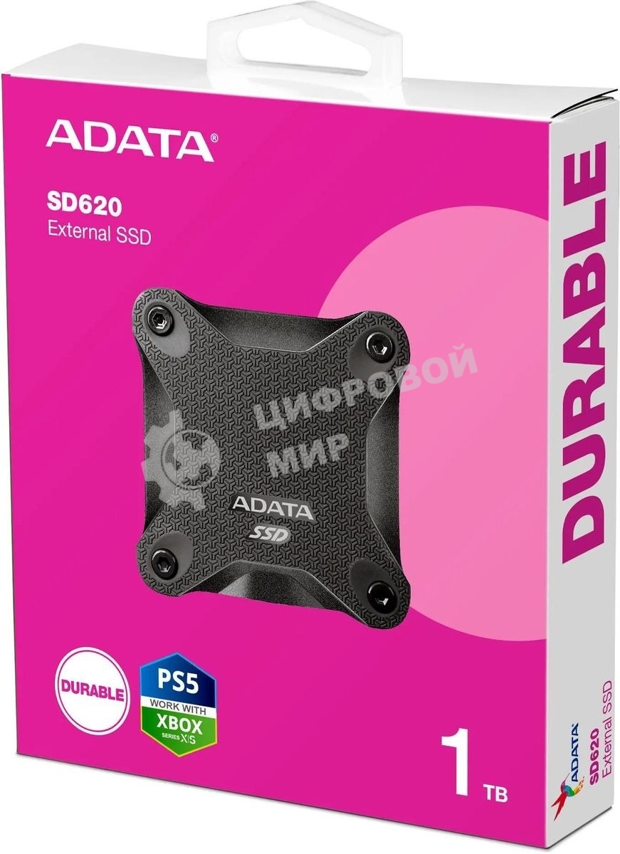 Внешний SSD ADATA SD620, 1TB, USB 3.2 Gen 2 Type-A, R/W 550/480, черный