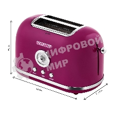 Тостер Galaxy Line GL 2916, малиновый джем, металл, 900 Вт, 6 степеней поджарки