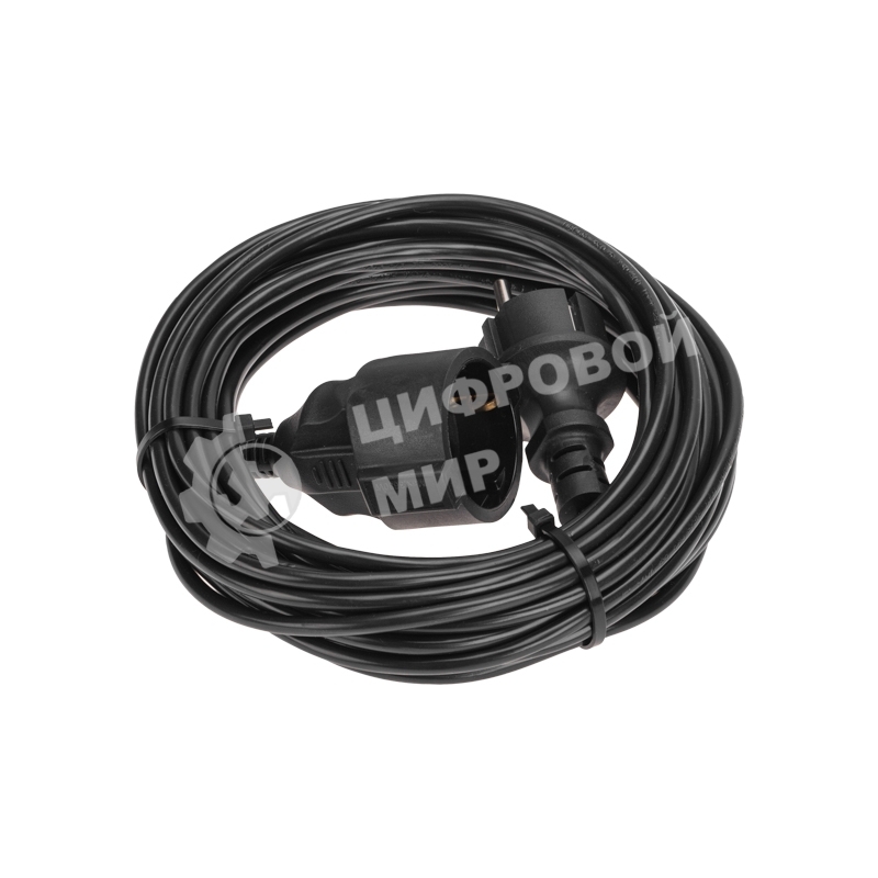Удлинитель-шнур PROconnect ПВС 3х0,75 мм², 10 м, с/з, 6А, 1300 Вт, IP20, черный