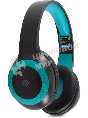 Беспроводные/проводные наушники Digma BT-15 черный/голубой, накладные, Bluetooth + проводной, складная конструкция, до 10 ч