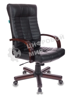 Кресло Бюрократ KB-10/WALNUT черный, экокожа