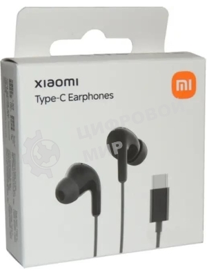 Проводные наушники Xiaomi Type-C Earphones черный, внутриканальные, USB Type-C