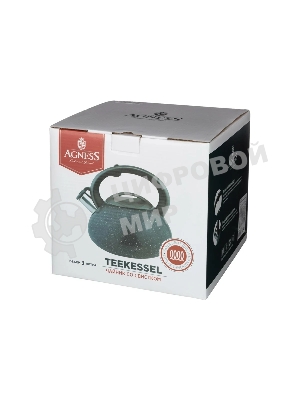 Чайник для плиты AGNESS 907-080 Black Marble нерж. 3 л