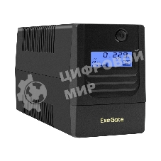 Источник бесперебойного питания ExeGate Smart LB-850.LCD.AVR.2SH (850VA/510W, LCD, AVR, 2*Schuko, батарея 12V 9Ah, черный)