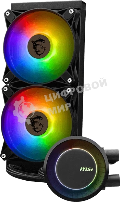 Система жидкостного охлаждения MSI MAG CORELIQUID E240 2x ARGB Fan LGA 1200/1700 AM5/AM4 (306-7ZW5E17-C24)