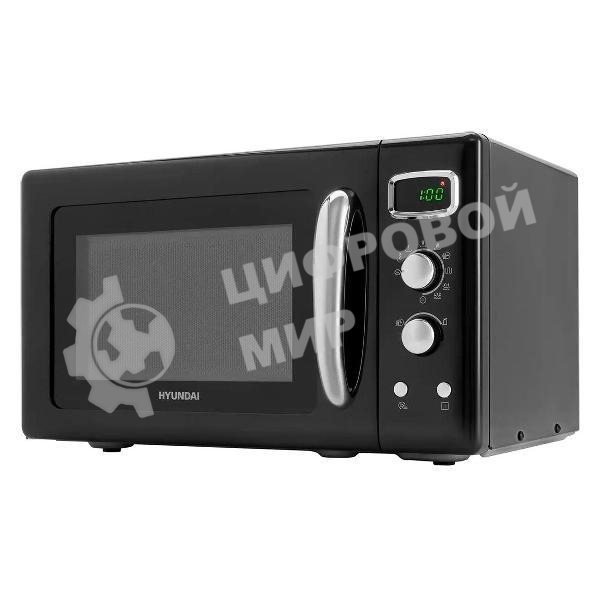 Микроволновая печь Hyundai HYM-D3040 черный, 23 л, 800 Вт, переключатели - кнопки, поворотный механизм