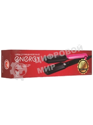 Щипцы для завивки волос Energy EN-873 черный/розовый, 33 мм, 200 °C, 1 режим