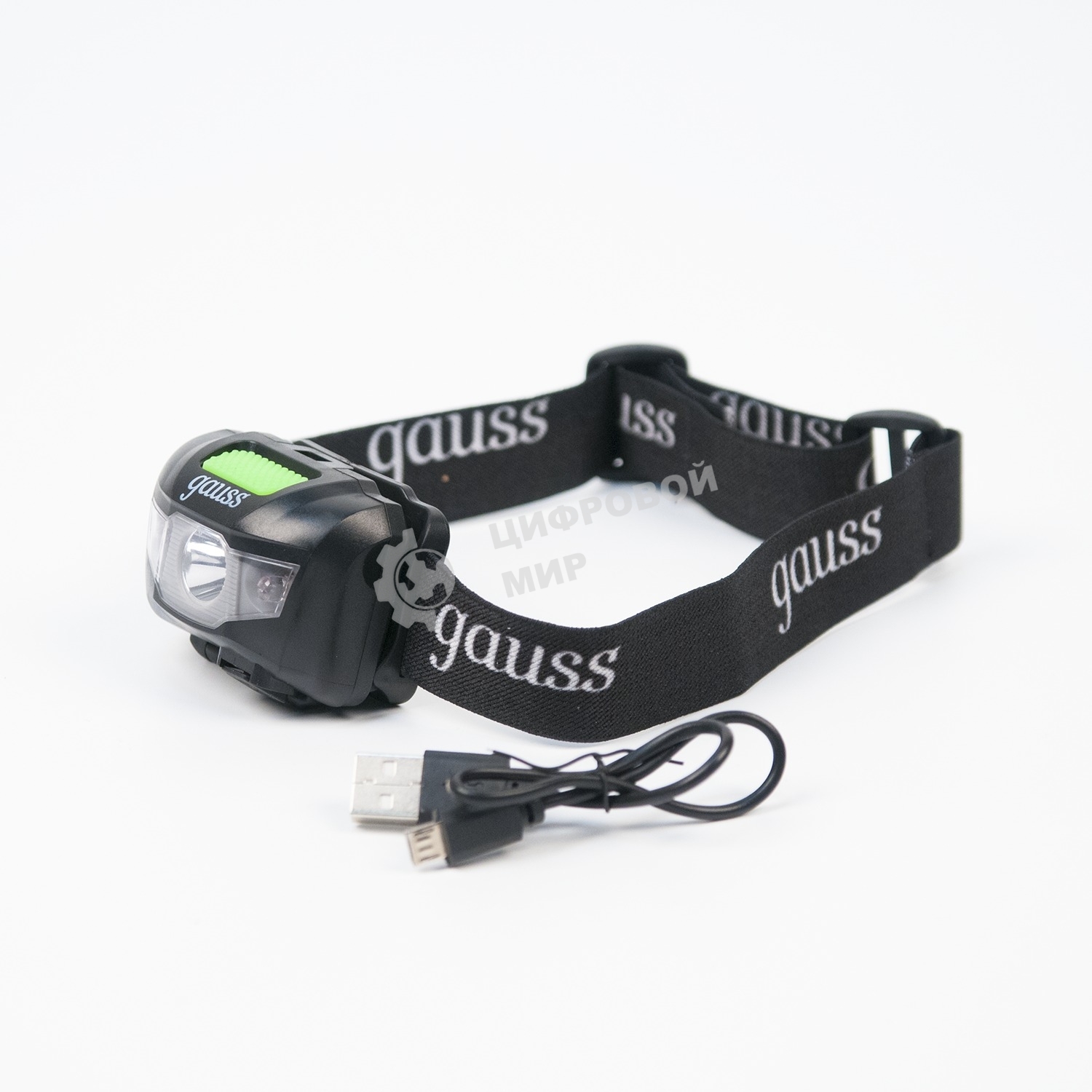 Фонарь налобный Gauss GFL405 черный 3Вт лам.:светодиодный (GF405)