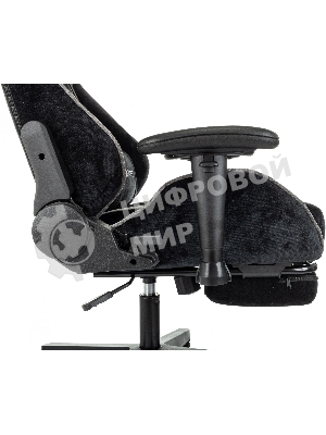 Кресло Zombie Drift/F черный/серый, экокожа, 120 кг, механизм качания, подставка для ног