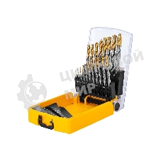 Набор сверл по металлу Denzel 1-10 мм, Р6М5-TiN, Golden Tip, 19 шт 723003