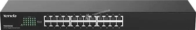 Коммутатор Tenda TEG1024G 24-Port 10/100/1000 Gigabit Switch