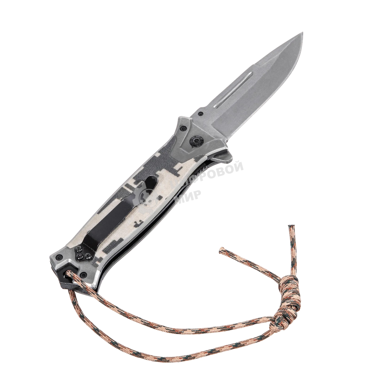 Нож складной Denzel, многоцелевой, системы Liner-Lock, с накладкой G10 на прямой рук-ке+стеклобой 79208