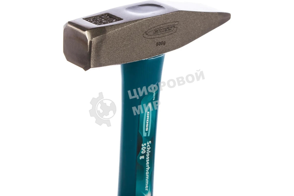 Молоток слесарный Gross 10276 500 г, квадратный боек, фиберглассовая обрезиненная рукоятка