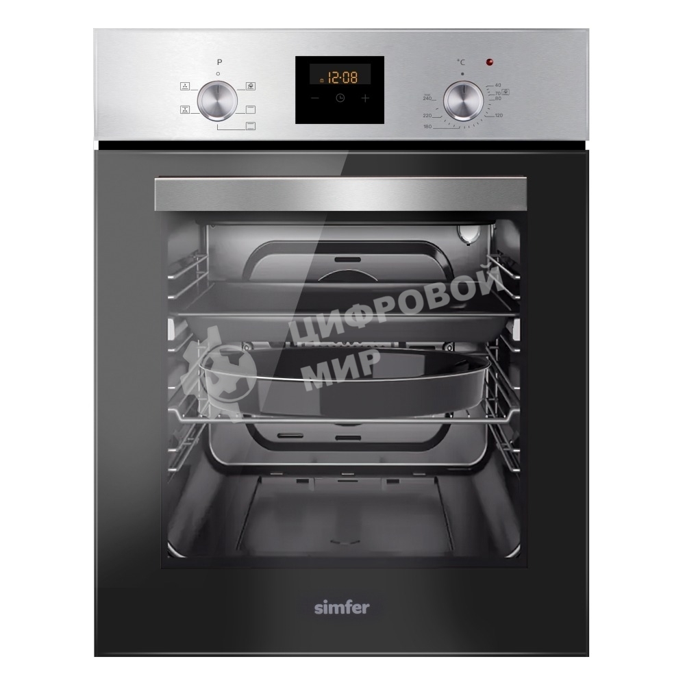 Электрический духовой шкаф Simfer B4EM56016, встраиваемый, нержавеющая сталь