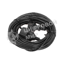 Удлинитель-шнур PROconnect ПВС 3х0,75 мм², 20 м, с/з, 6А, 1300 Вт, IP20, черный