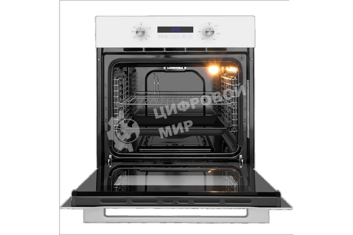 Шкаф духовой газовый с электрическим грилем Maunfeld MOGM703W, встраиваемый