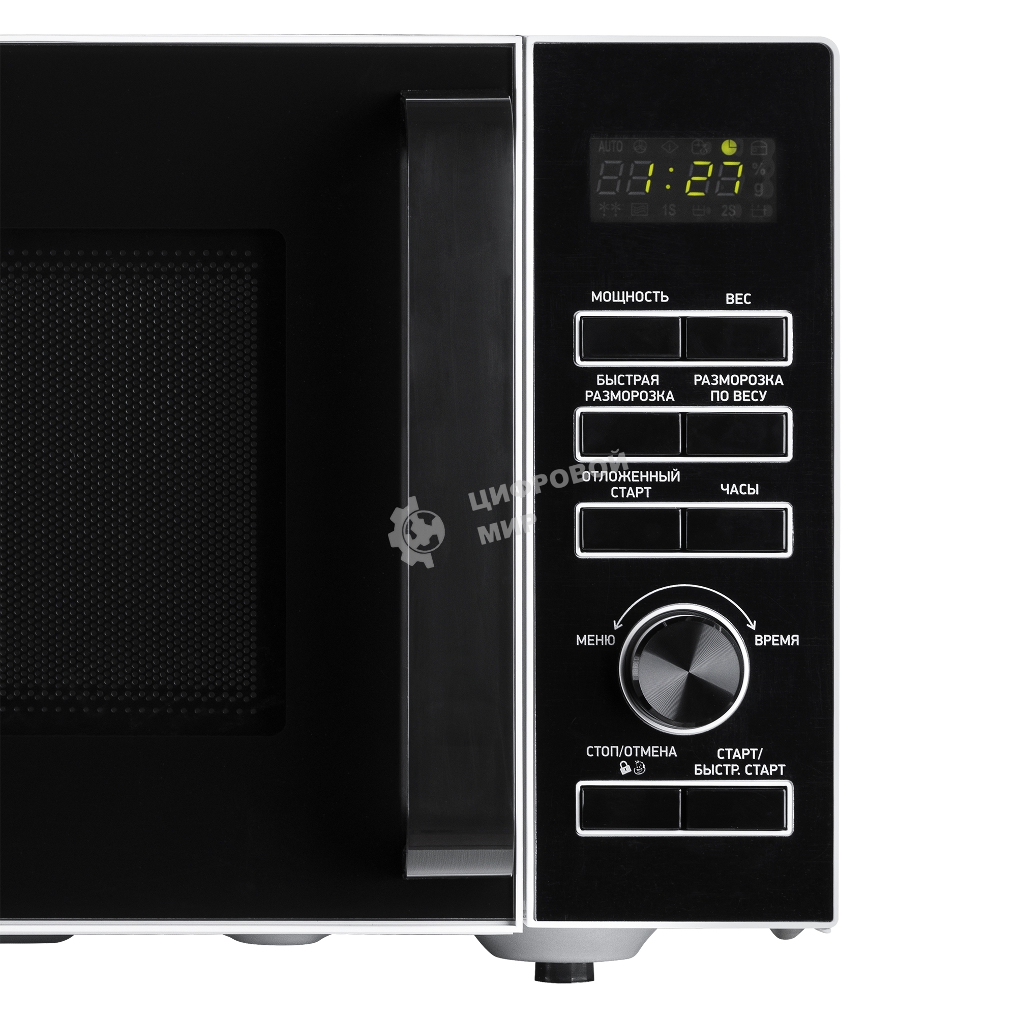 Микроволновая печь BBK 25MWS-970T/WB белый, 25 л, 900 Вт, переключатели - кнопки, поворотный механизм