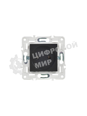 Розетка SKANDY 10А без заземл. без защ. шторок SK-R02Bl черный IEK SK-R10-10-K02