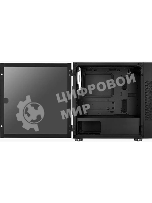 Компьютерный корпус Aerocool/Formula Atomic V1 без БП, mATX, боковое окно (закаленное стекло), черный