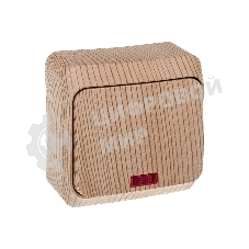 Выключатель 1-кл. ОП Этюд Дача 10А IP20 с индик. сосна SchE BA10-005D