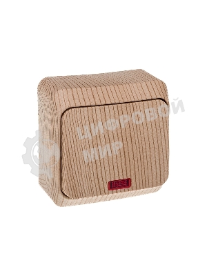 Выключатель 1-кл. ОП Этюд Дача 10А IP20 с индик. сосна SchE BA10-005D