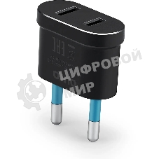 Адаптер-переходник Buro (1 розетка) черный (пакет ПЭ)