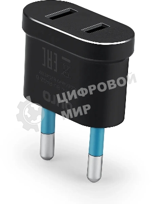 Адаптер-переходник Buro (1 розетка) черный (пакет ПЭ)