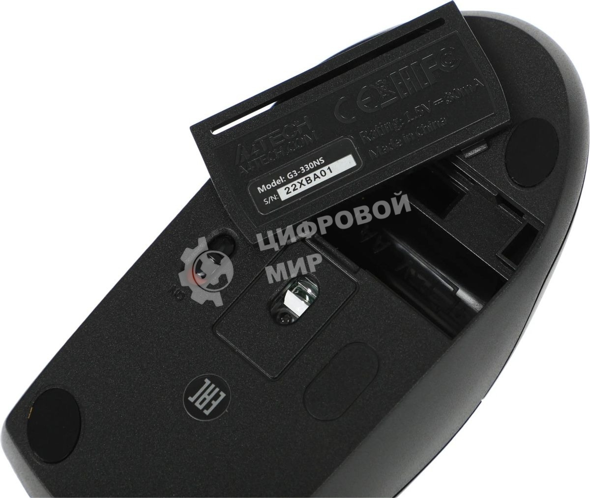 Мышь беспроводная A4Tech G3-330NS черный, 1200 dpi, радиоканал, USB, кнопки - 3