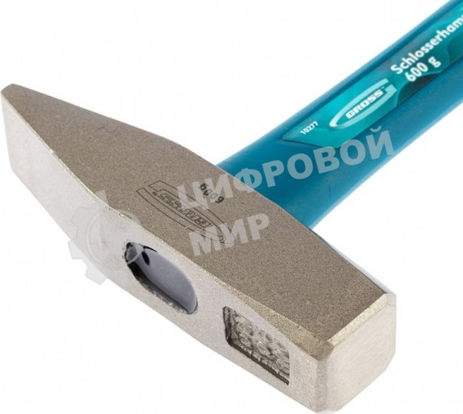 Молоток слесарный Gross 10277 600 г, квадратный боек фибергласовая обрезиненная рукоятка