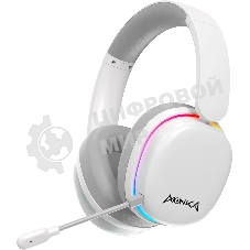 Гарнитура Marvo HG9070W Monka Echo RS белый, беспроводная + проводная, радиоканал, до 10 ч, подсветка, совместимость с PS5, Xbox
