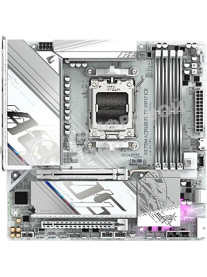 Материнская плата Gigabyte X870M AORUS ELITE WIFI7 ICE, AM5, AMD X870, 4xDDR5, 2xSATA, 2xM.2, 1xPCIe 5.0 x16, 1xPCIe 4.0 x16, 1xHDMI, 1x2.5Gb LAN, Wi-Fi 7, Bluetooth 5.4, 2xUSB-C 40Gbps (USB4), 2xUSB-A 10Gbps, 4xUSB-A 5Gbps, 4xUSB-A 2.0, 3x3.5 мм + S/PDIF оптический, 7.1, белый, mATX