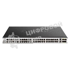 Коммутатор D-Link DGS-3130-54PS/B, 48×1 Гбит/с + 2×10 Гбит/с Base-T + 4×10 Гбит/с SFP+, управляемый