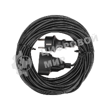 Удлинитель-шнур PROconnect ПВС 3х0,75 мм², 20 м, с/з, 6А, 1300 Вт, IP20, черный