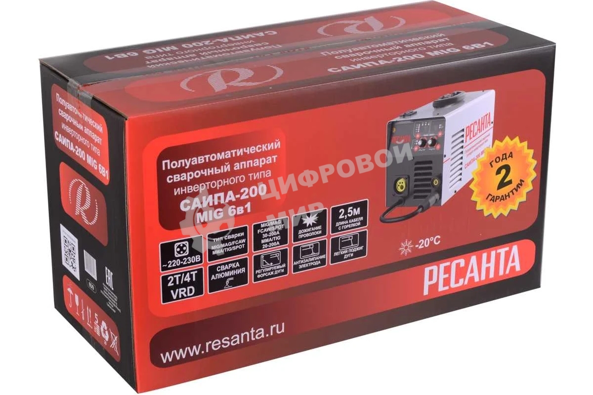 Сварочный аппарат инверторный полуавтоматический Ресанта САИПА-200 65/9