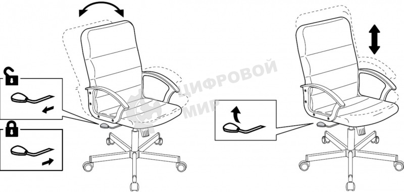 Кресло офисное Бюрократ Triest черный, эко.кожа, крестов. металл черный