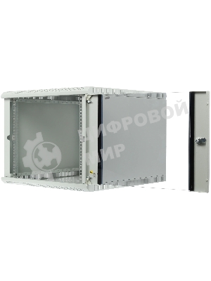 Шкаф настенный ЦМО ШРН-Э-9.650 9U 600x650мм пер.дв.стекл несъемные бок.пан. серый